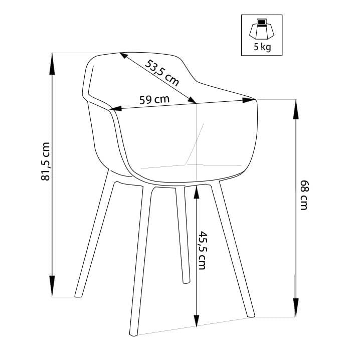 Poltrona da Giardino in Plastica cm 53x59x81 - ALEX