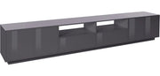 Mobile TV 4 Ante 2 Cassetti 260x41,4x46 cm Bloom Grigio Antracite Laccato Lucido