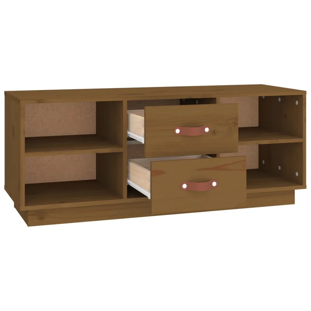 Mobile Porta TV-Mobile per TV-Credenza TV Ambra 100x34x40 cm in Legno Massello di Pino