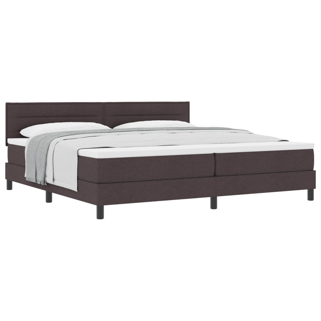 Letto a Box con Materasso Marrone Scuro 200x200 cm Tessuto