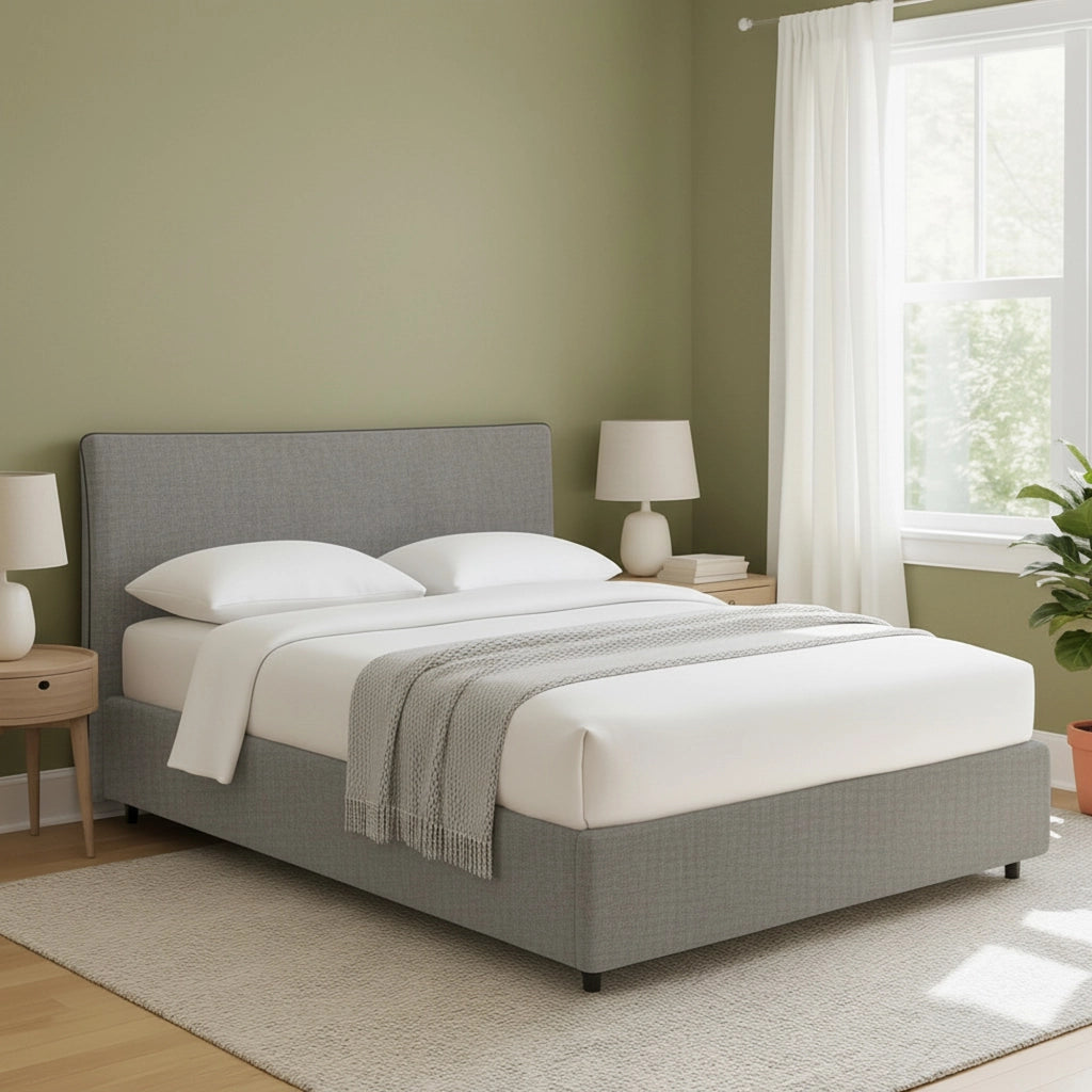 Tipton, Letto Matrimoniale Sfoderabile Made in Italy, Grigio Cenere