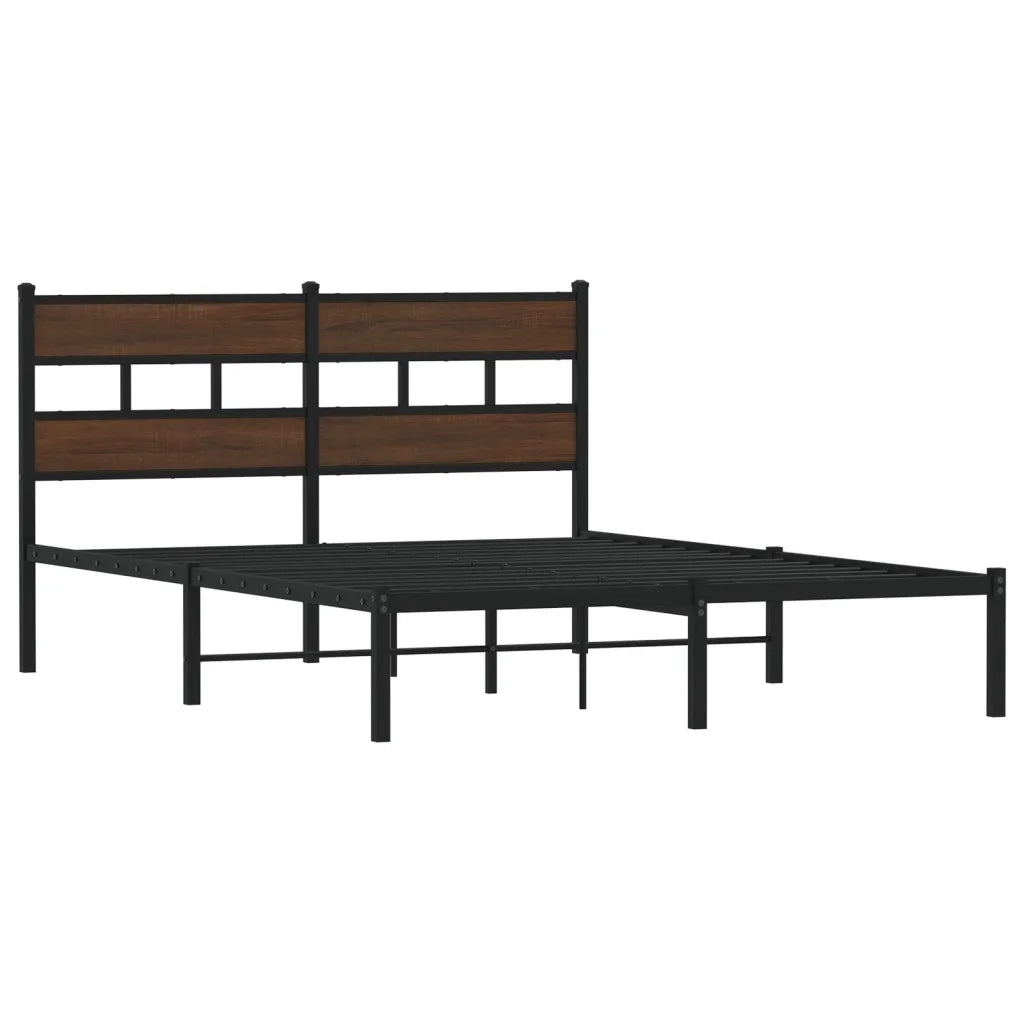 Giroletto senza Materasso con Testiera-Struttura letto con testiera Rovere Marrone 160x200cm