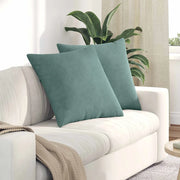Cuscini da Divano 2 pz-Set di 2 Cuscini per Sofa Verde Mare 60 x 60 cm Tessuto in Cords