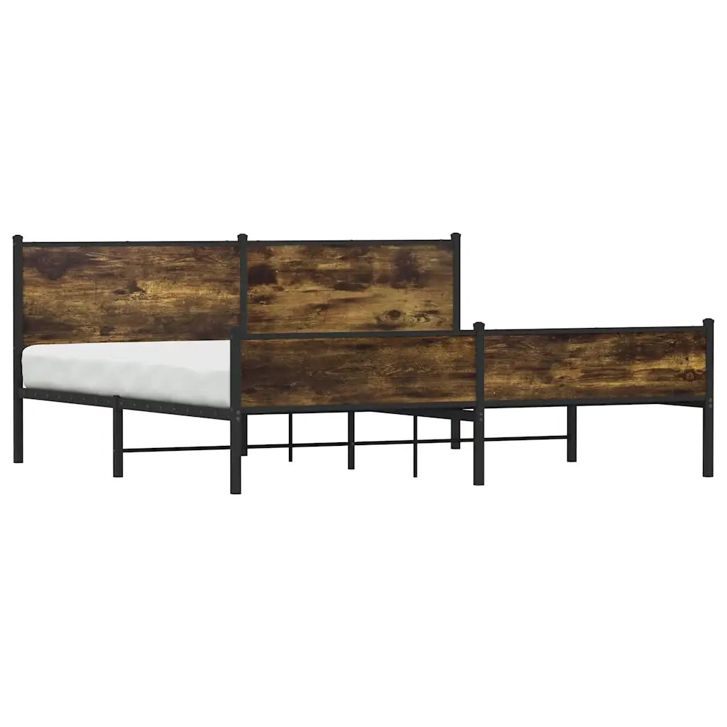 Giroletto senza Materaso in Metallo Rovere Fumo 193x203 cm