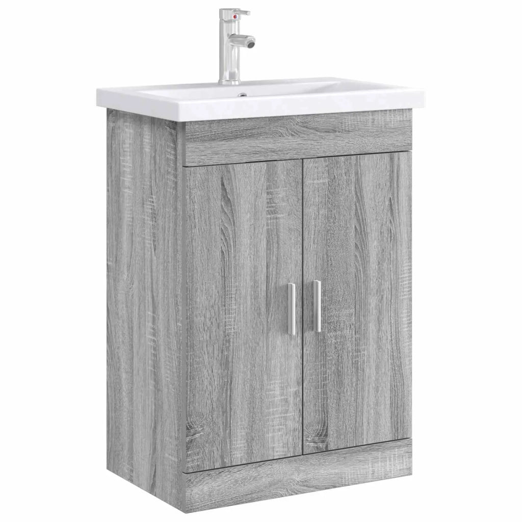 Mobiletto da Bagno Sotto Lavabo Sonoma grigio 890693