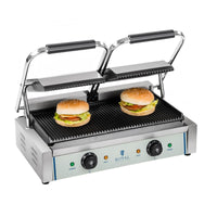 Macchina per panini a doppia coste - 2 x 1.800 watt professionale in acciaio inox 3614037