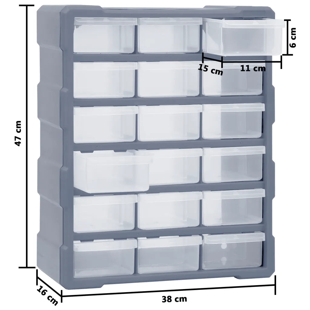 Mobile Contenitore con 18 Cassetti Medi 38x16x47 cm CFW5587613