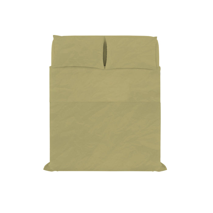 Set Lenzuola Matrimoniale Sopra Sotto e 2 Federe Linea Water Washed Ocra