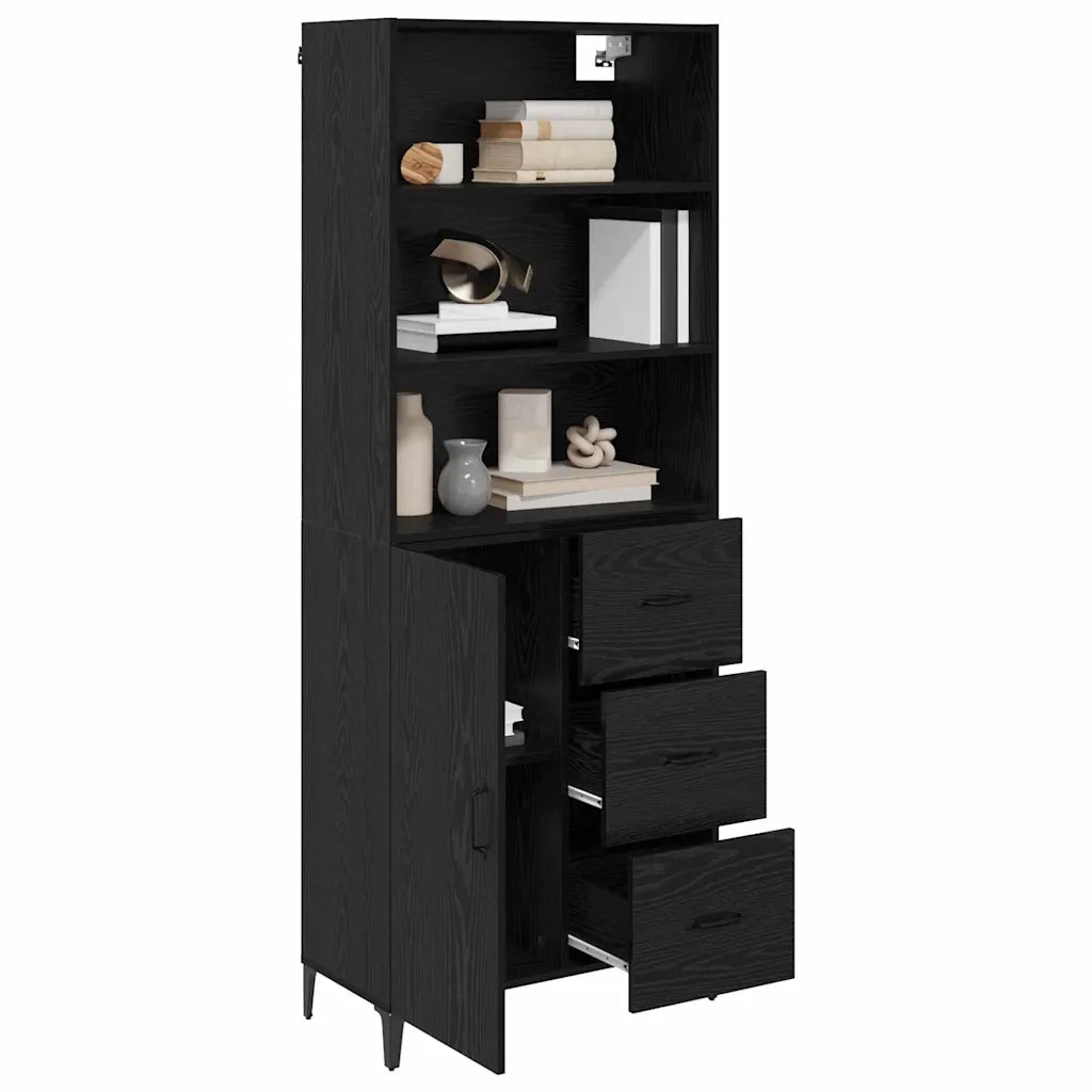 Credenza Rovere Nero 69,5 x 34 x 180 cm Legno multistrato 3416167