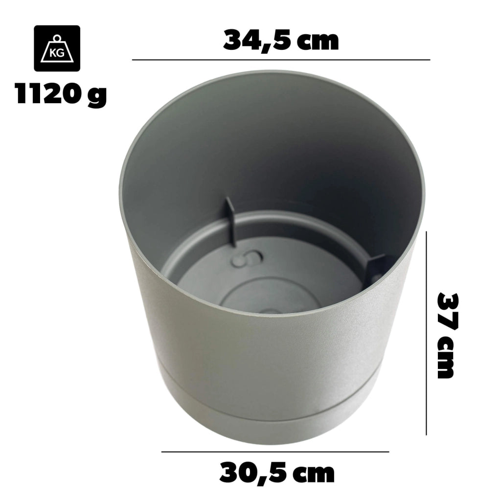 Vaso da fiori KADAX con supporto, rotondo, in plastica, 34,5 cm