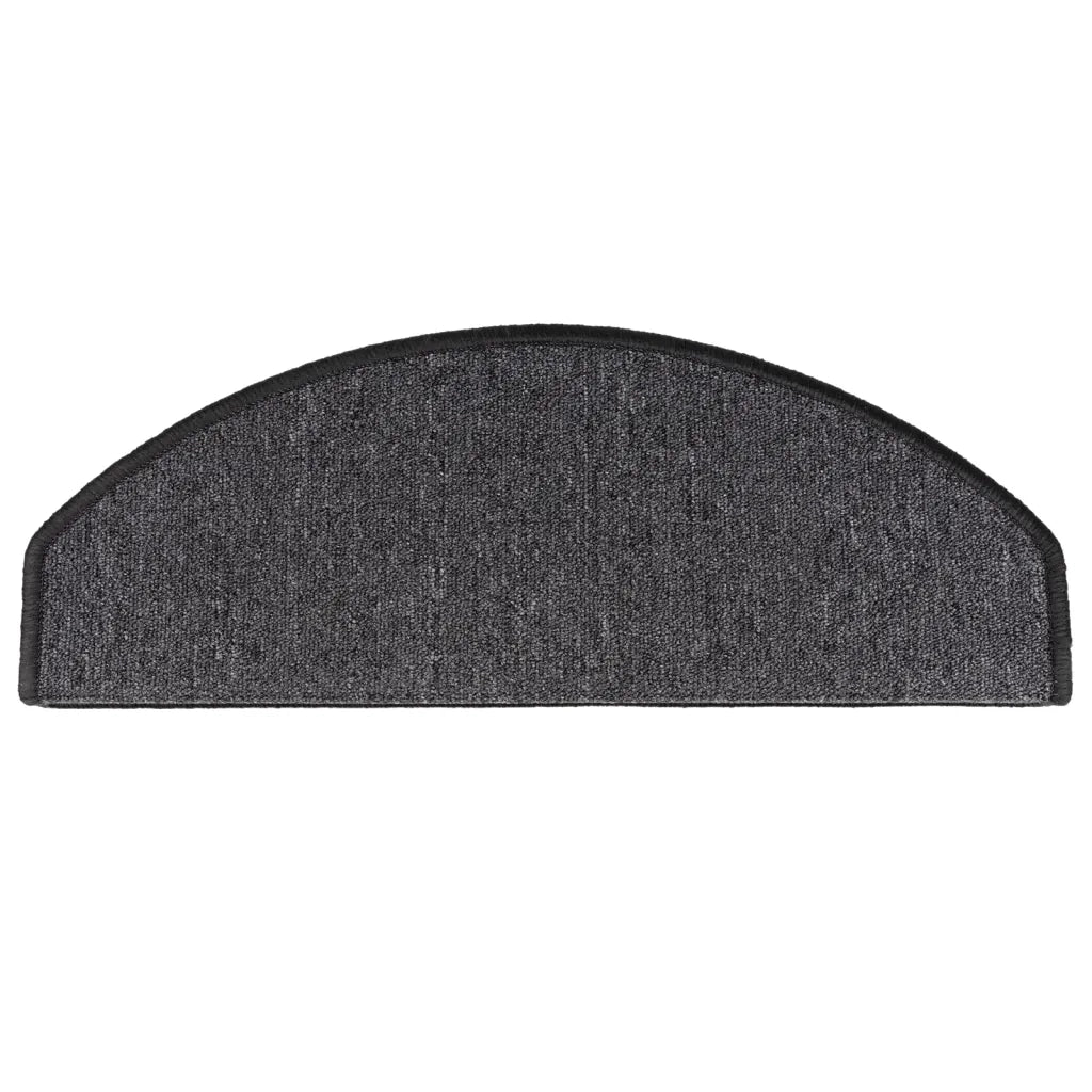 Tappetini per scale 15 pz 65x24x4 cm Antracite Semicircolari Grandi 133884