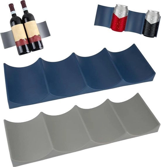 Rack per due bottiglie, flessen rack per frigorifero stile europeo - flessen supporto antiscivolo - organizzatore per frigorifero bevande - supporto per bottiglie per frigorifero per tavolo da lavoro sala da pranzo