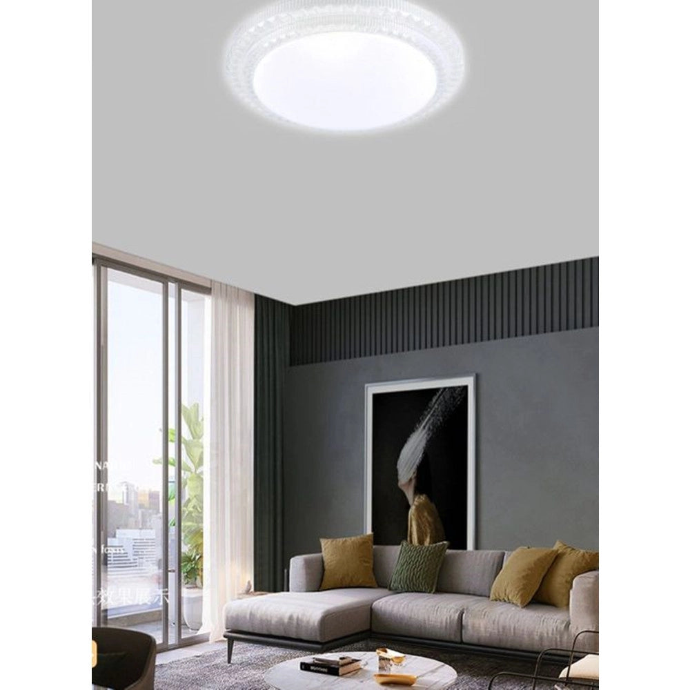 Trade Shop - Plafoniera Da Soffitto 60w Cerchio A Strati Decorato Luce Fredda Fst-50a16287 49cm -