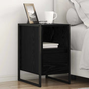 Comodino Rovere Nero 39,5 x 30 x 50 cm Legno multistrato
