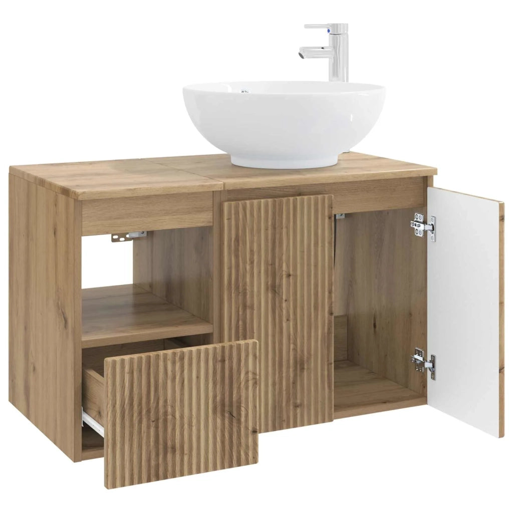 Set di mobili per il bagno 2 pz Rovere Artigianale 3404093