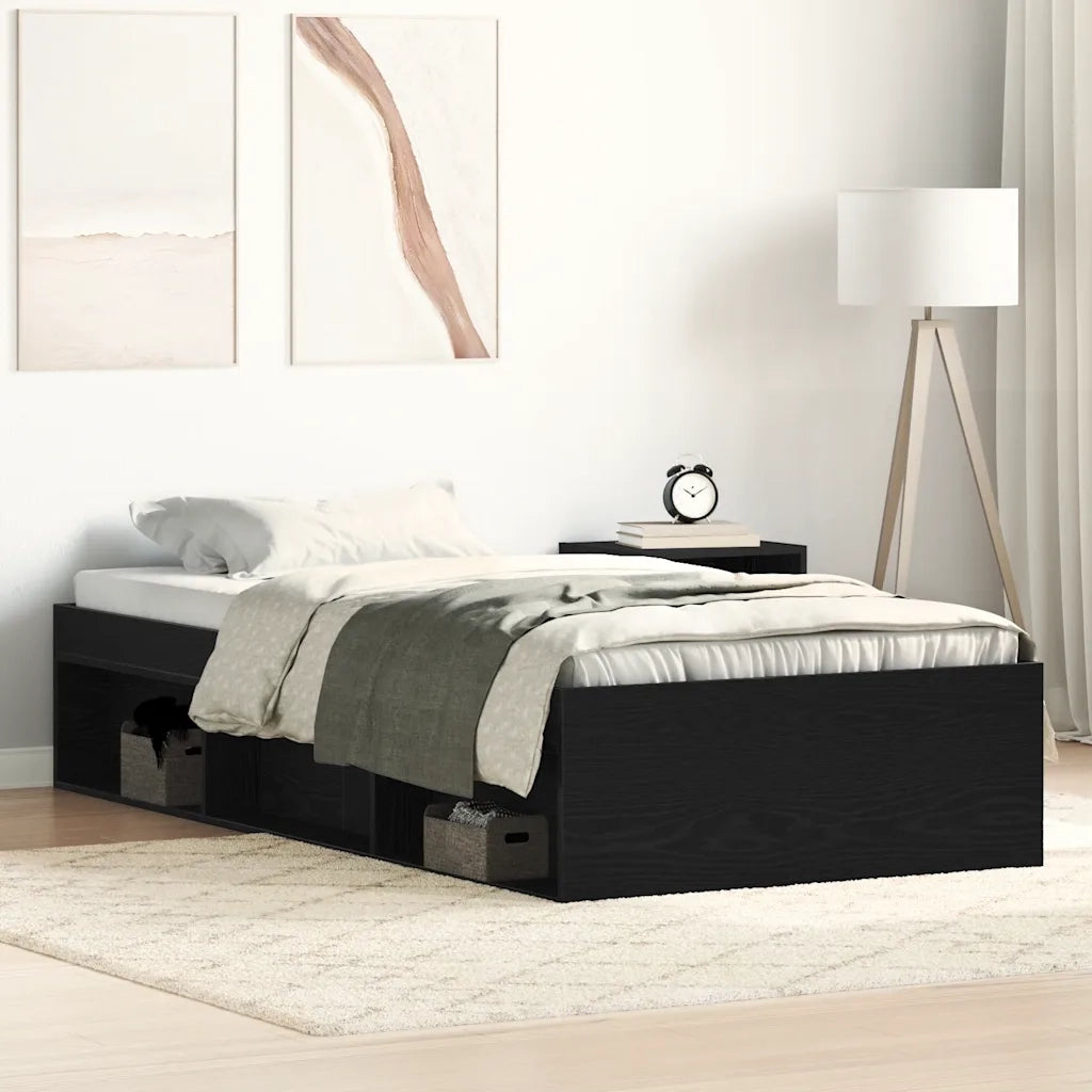 Giroletto senza Materasso Rovere Nero 75x190 cm in Truciolato 3329311