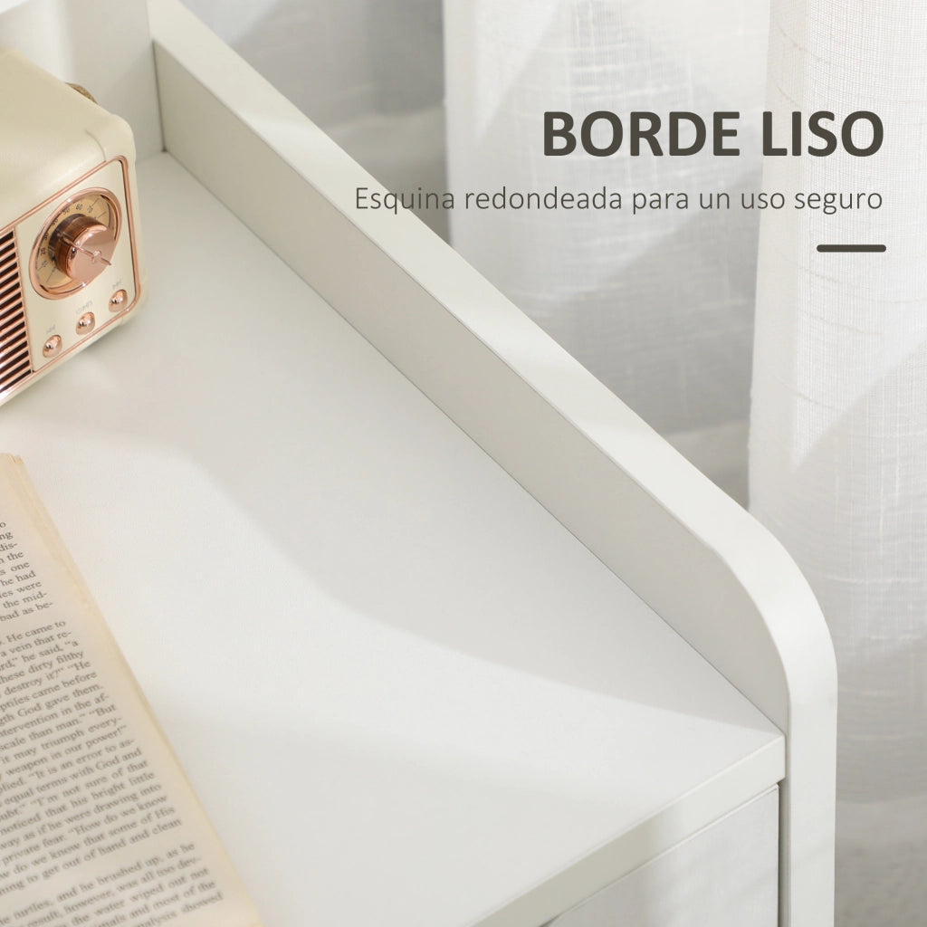 Comodino con 2 cassetti e 3 scomparti ¨C Xylo ¨C Bianco 40x30x60 cm