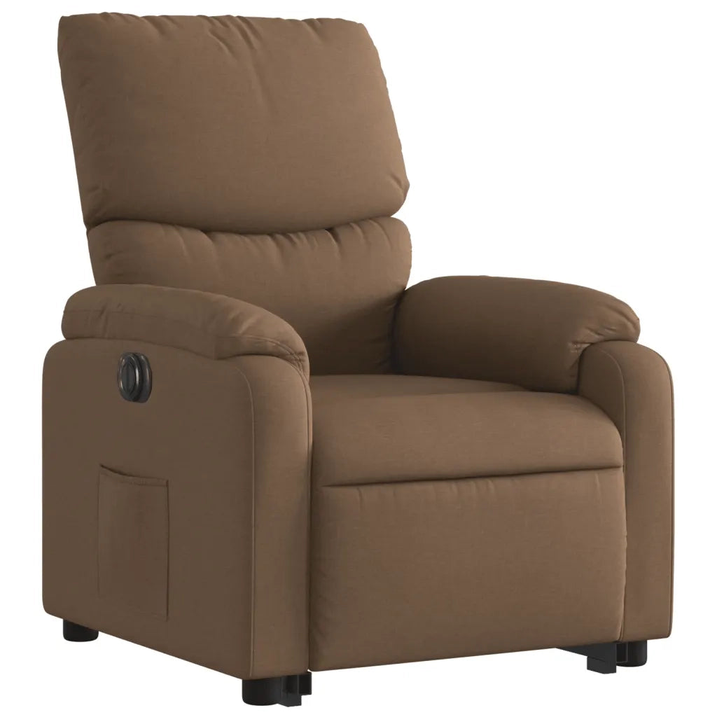 Poltrona Alzapersona Reclinabile Elettrica Marrone Tessuto 3204852