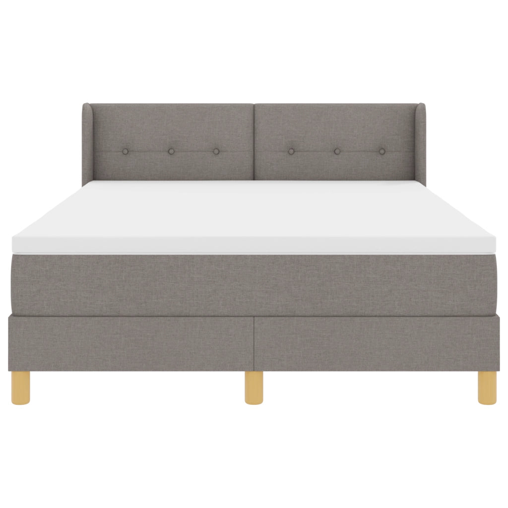Letto con Box Spring con Materasso Tortora 140x200 cm Tessuto