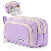 Etui con 3 compartimenti, borsa con grande capacità per ragazze, ragazzi, adolescenti, adulti, borsa con maniglia per scuola e ufficio.