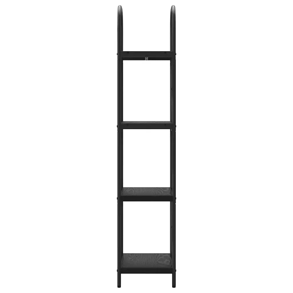 Libreria-Scaffale per Libri-Mobile di Stoccaggio Rovere Nero 40 x 30 x 146 cm Legno multistrato 351733