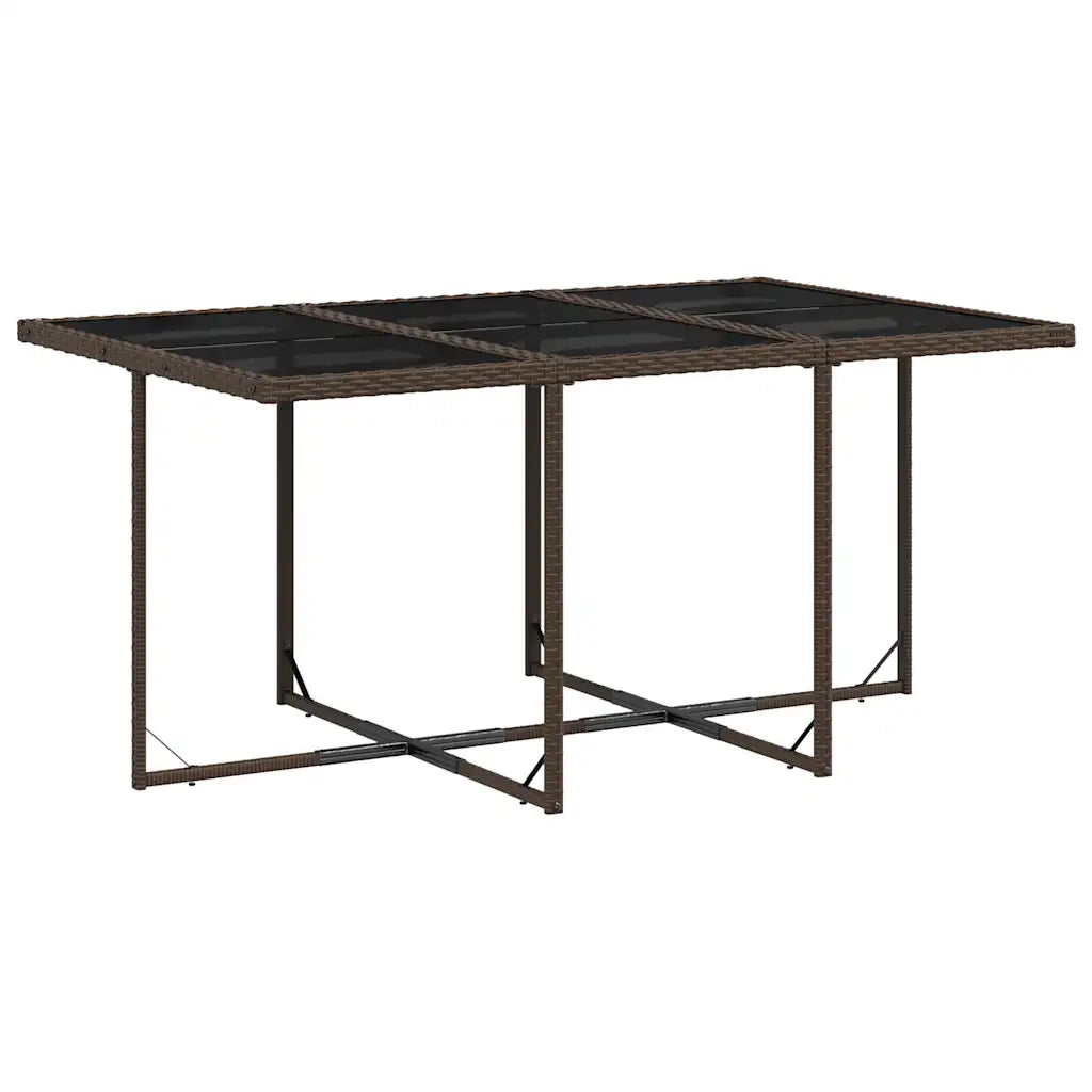 Set da Pranzo da Giardino 11 pz con Cuscini Polyrattan Marrone 3210609
