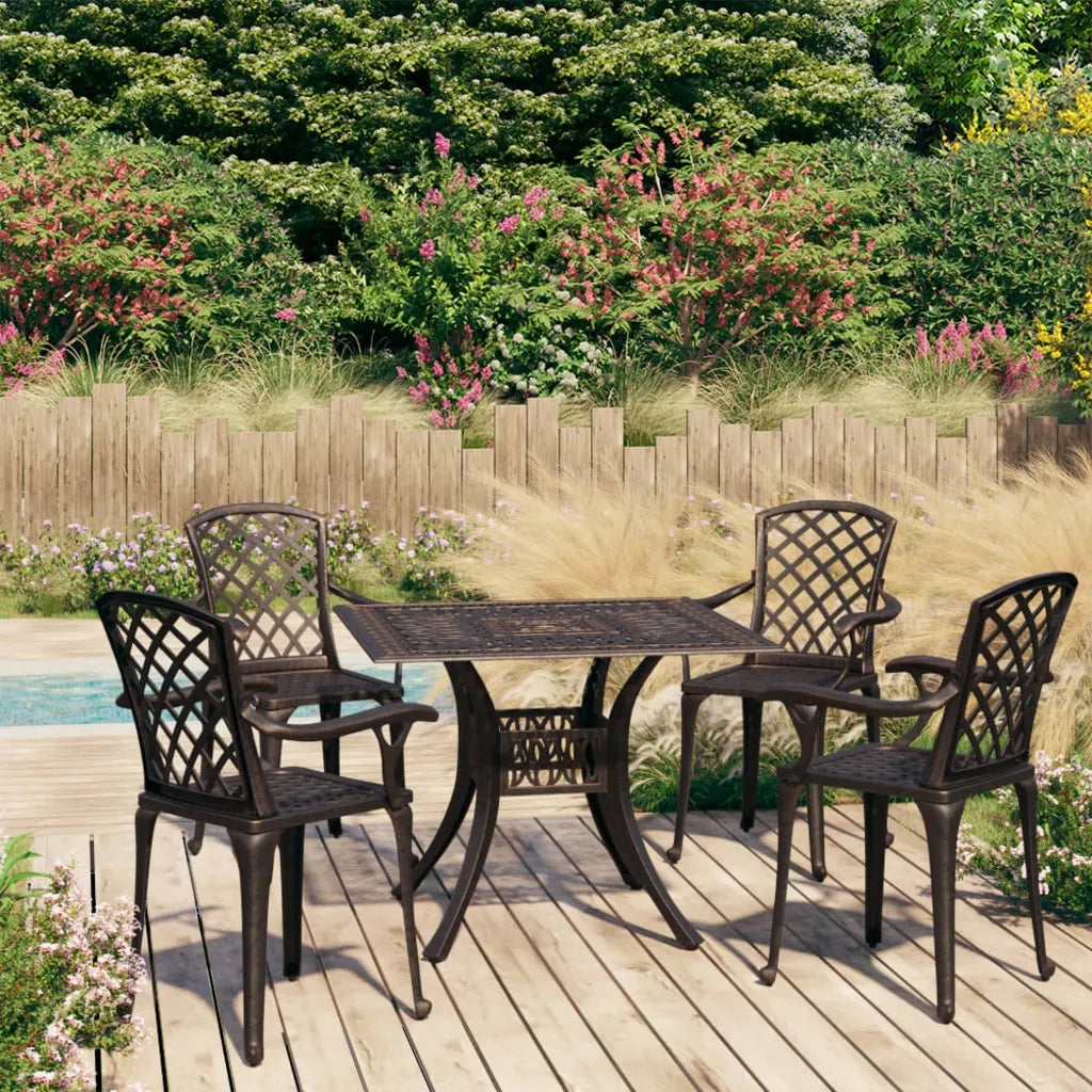 Set da Bistrot 5 pz in Alluminio Pressofuso Bronzo cod mxl 43273