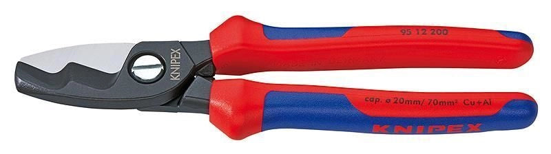 Knipex 95 12 200 Cesoia per Cavi Doppio Tagliente 200 mm sezione max 70 mm² diametro max 20 mm colore Blu Rosso
