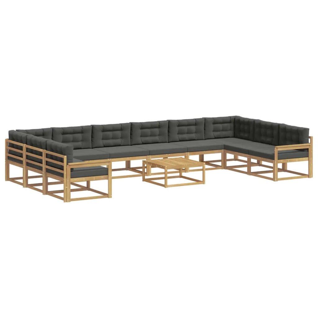 Set di divani da esterno con cuscino 11 pcs Bianco e Antracite 3387131