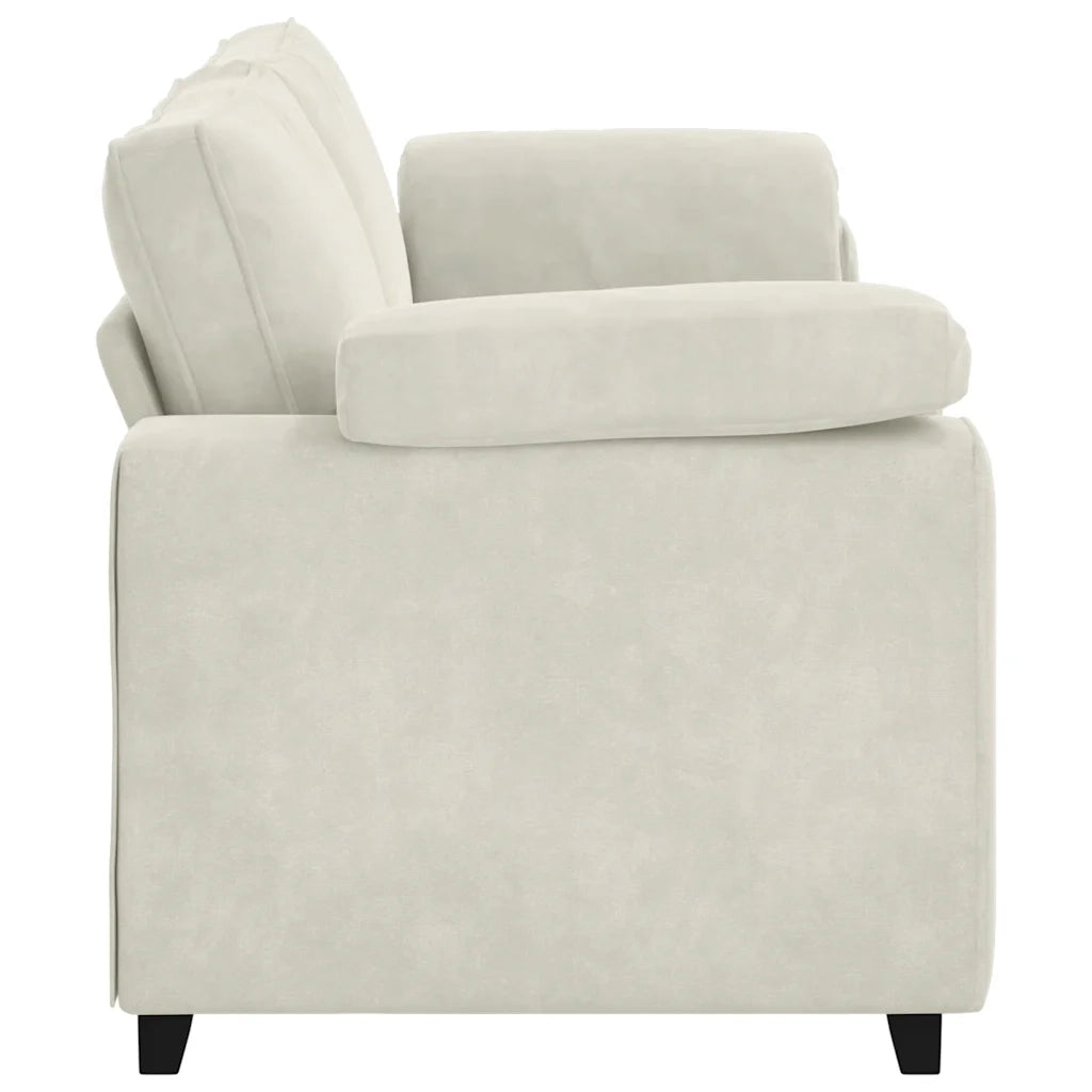 Divano a 3 Posti Crema 220x77x82 cm in Velluto 4105285