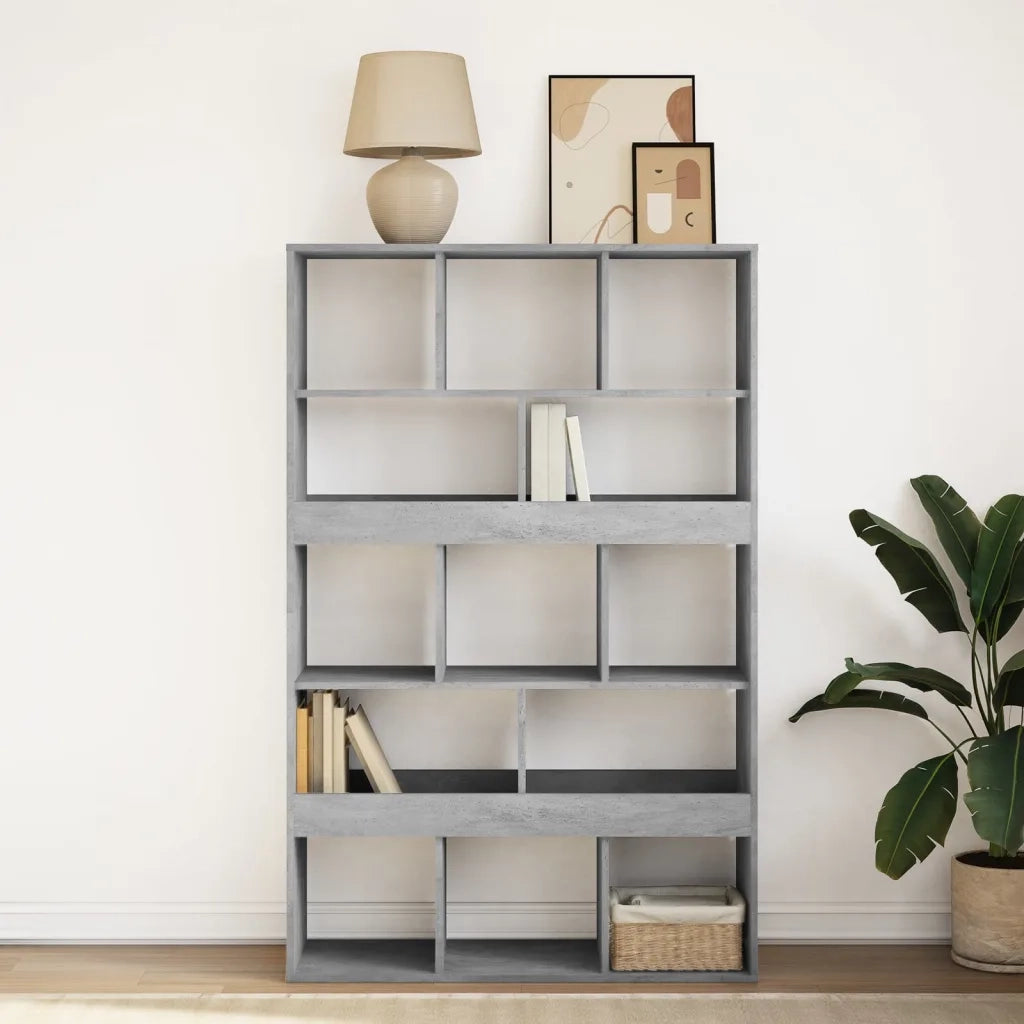 Libreria-Scaffale per Libri-Mobile di Stoccaggio Grigio Cemento 100x33x156,5 cm in Truciolato 331259
