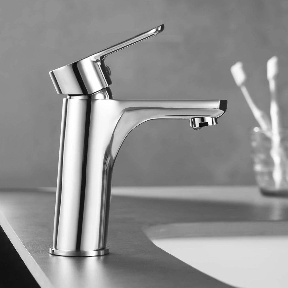 Set miscelatore lavabo bidet con piletta e doccia con deviatore cromo lucido Selma