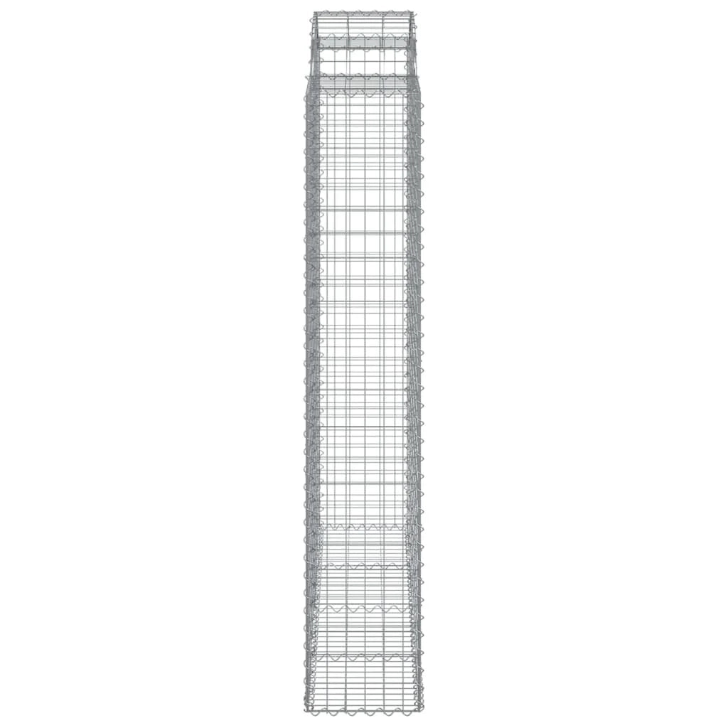 Set di 4 gabbioni ad arco per recinzione gabbia o muro di contenimento 200 x 50 x 220/240 cm ferro zincato argento 02_0041448