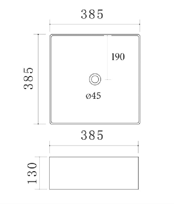 Lavabo appoggio 39x39 cm bianco LA54