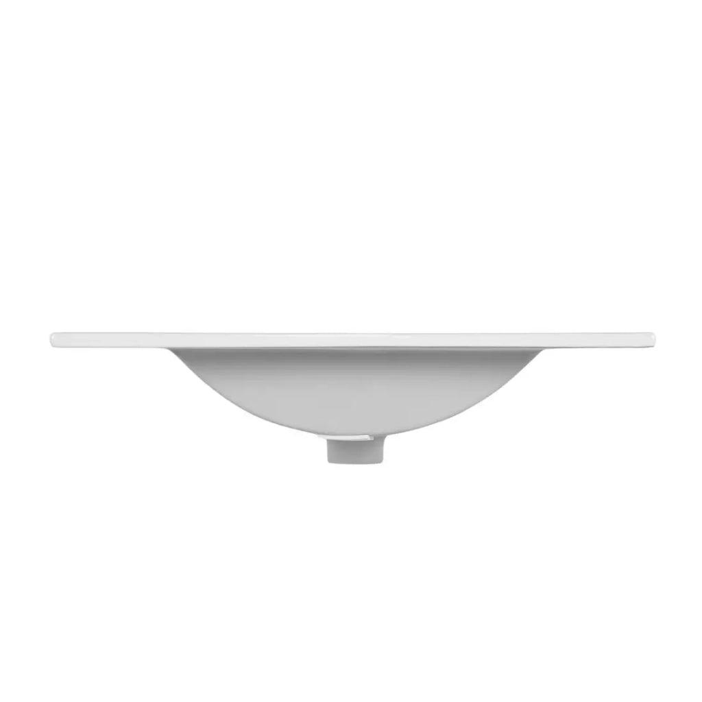 Lavabo da incasso AXIS 80 cm in ceramica bianco lucido dal design contemporaneo