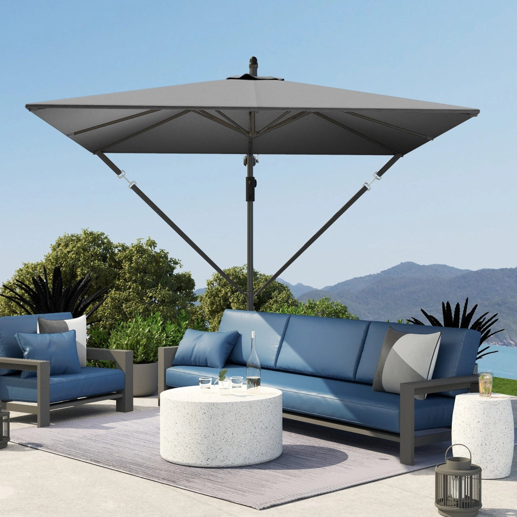 Ombrellone da Giardino a Sbalzo 295x250x235H cm Inclinabile e Girevole Grigio