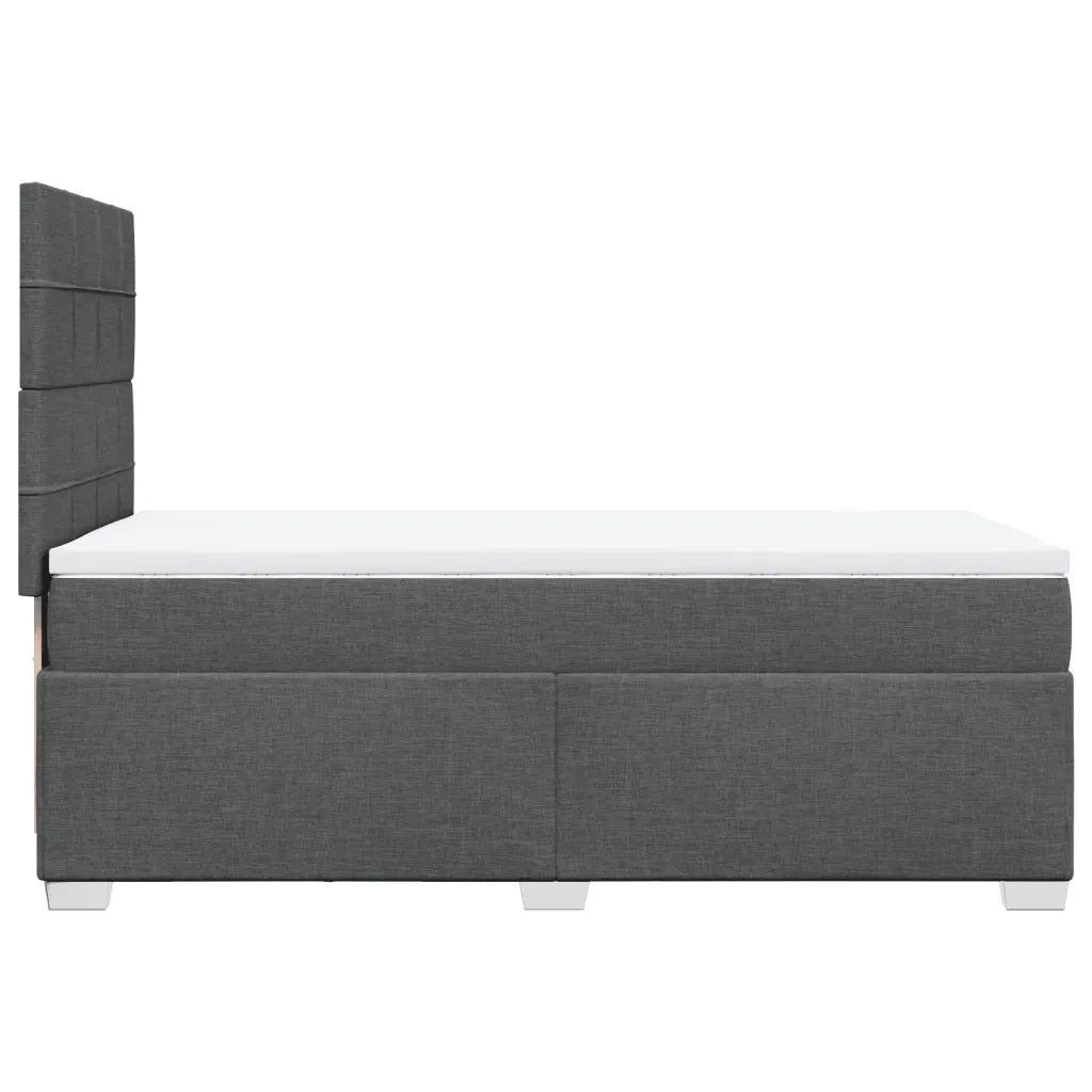 Giroletto a Molle con Materasso Grigio Scuro 90x200 cm Tessuto