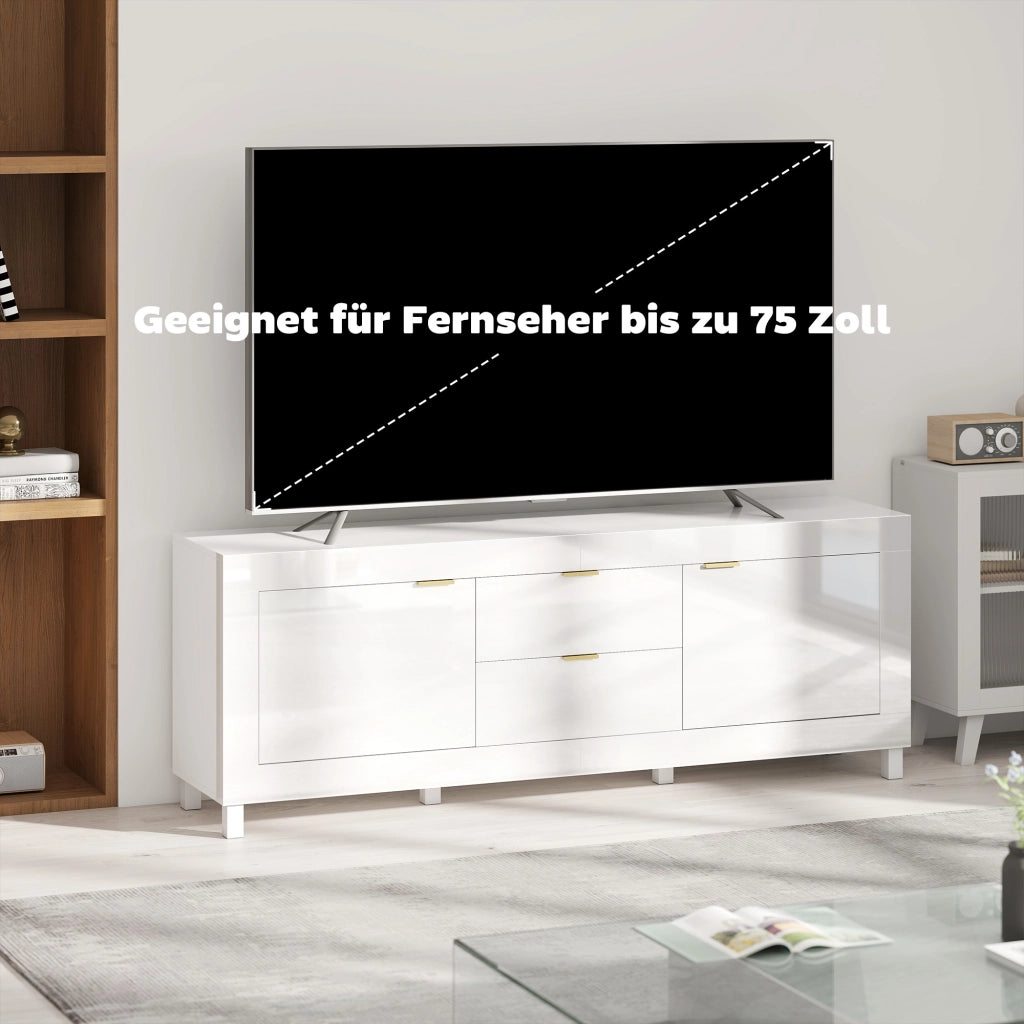 Mobile TV per televisori fino a 75 pollici ¨C Minimal ¨C Bianco lucido