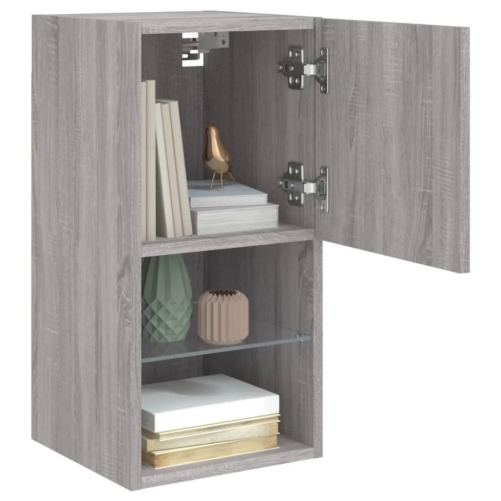 Mobile TV con Luci LED Grigio Sonoma 30,5x30x60 cm 836997