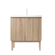 Mobile bagno con lavabo in ceramica; 2 ante e ripiano regolabile; con troppopieno; per bagno; 80.5×46.5×88 cm