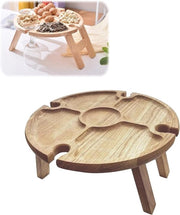 Tavolo da Vino 30x16cm - Tavolo da Campeggio Pieghevole con Orecchiette per Bicchieri da Vino