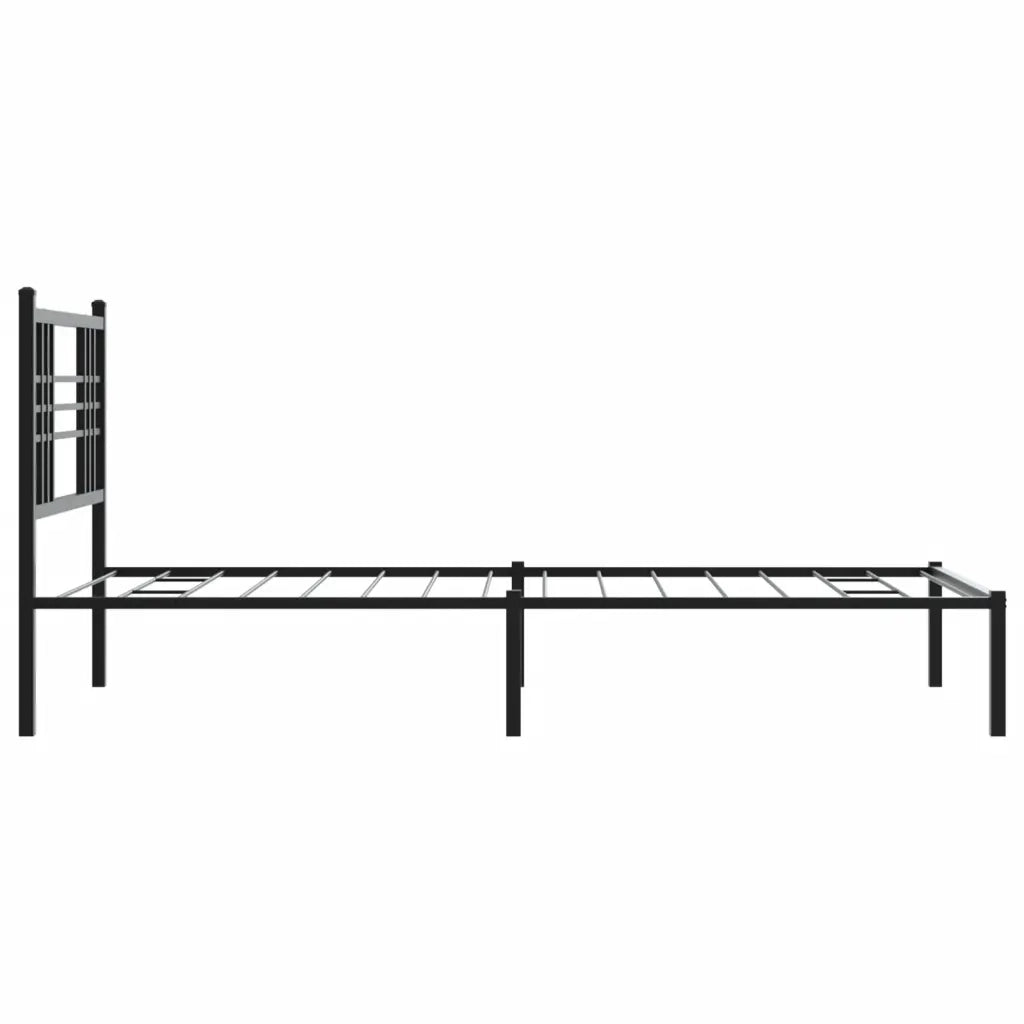 Giroletto con Testiera Metallo Nero 100x200 cm 376319