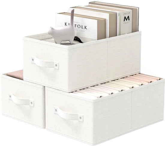 Set di contenitori di archiviazione da 3 - contenitori di archiviazione - contenitori di archiviazione a cassetti con maniglie - rivestimento in velluto - 41 x 25 x 16,5 cm - duraturo e pieghevole