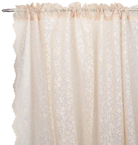 Tessuto di parete 2 pezzi - Beige poliestere - 214x132 cm - Materiale decorativo - Tende/Tovalle - Duraturo e elegante - Tessuto decorativo