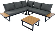 Banco da Giardino - Acciaio Gialvanizzato - Legno di Teak - Mobiliabile - Tavolo da Salotto