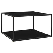 Tavolino da Salotto Nero con Vetro Nero 90x90x50 cm  cod mxl 7033