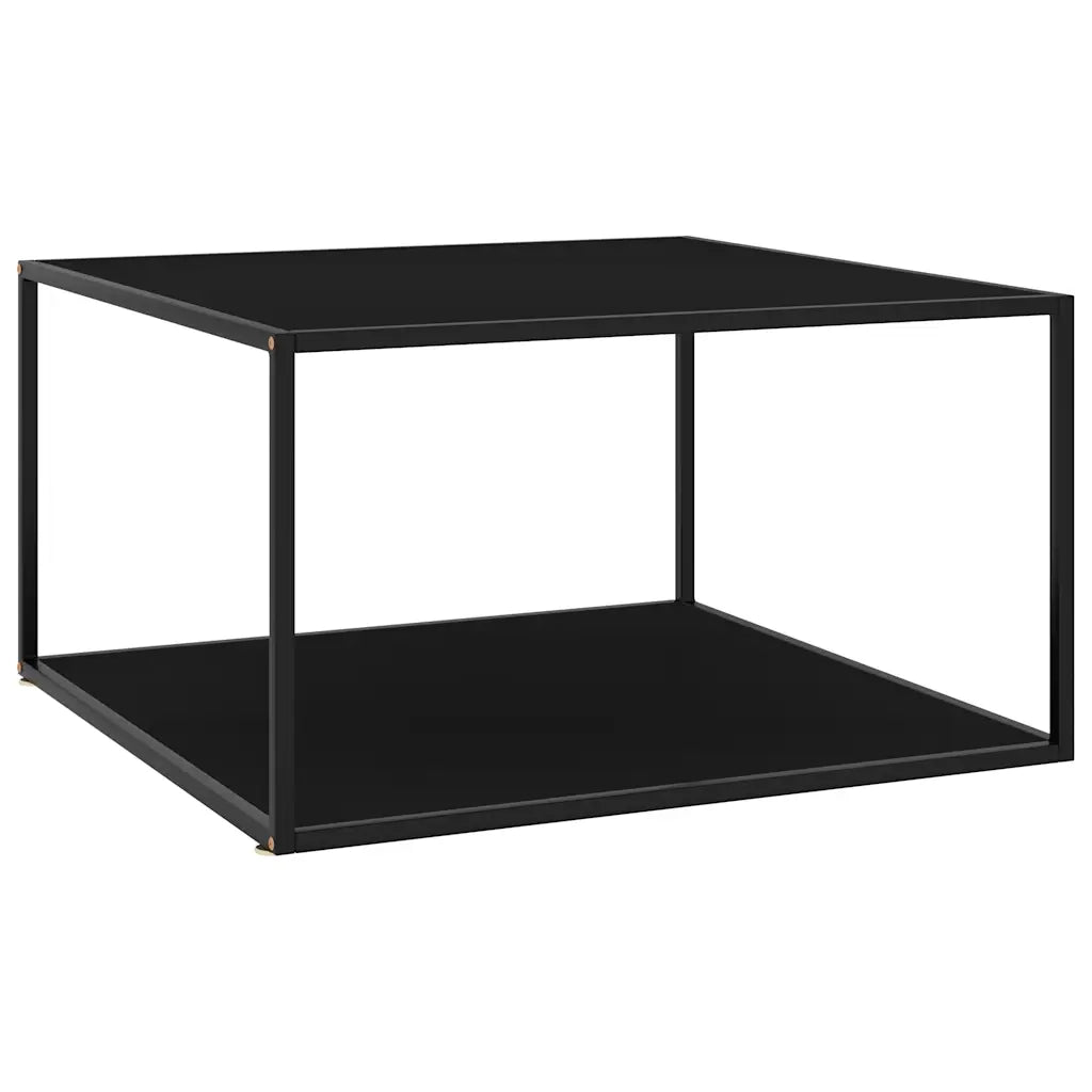 Tavolino da Salotto Nero con Vetro Nero 90x90x50 cm  cod mxl 7033