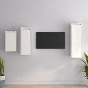 Mobili Porta TV 3 pz Bianco in Legno Massello di Pino cod mxl 13104