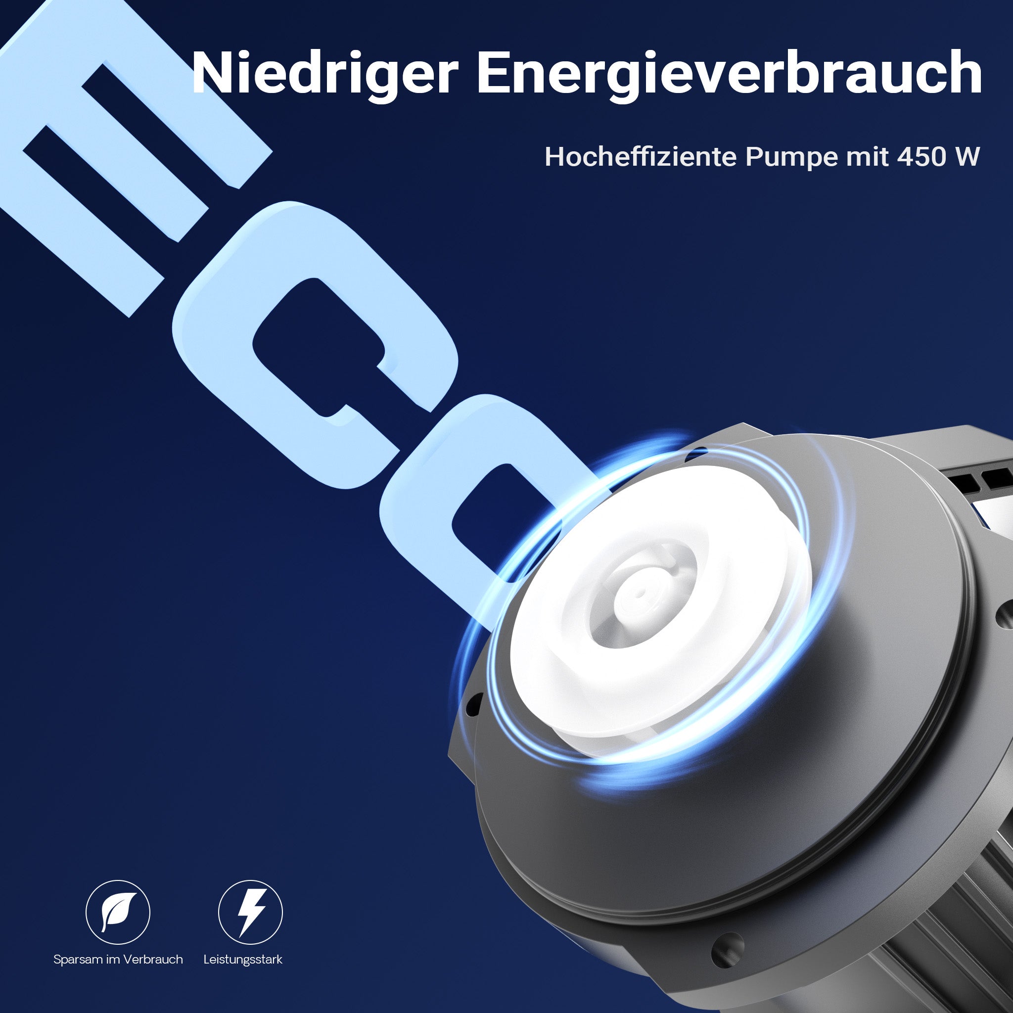 SuperECO CET-35000 Pompa da Laghetto con flussometro, 32000l/h, 450W, Prevalenza 12m