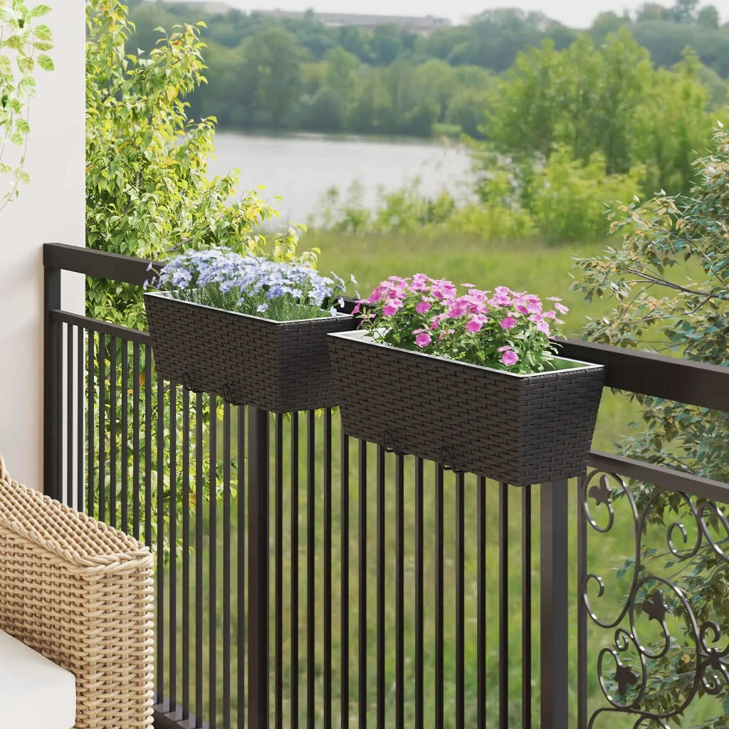 Ringhiera 2 pz Nero 50 x 17 x 17 cm Metallo CFW9782106